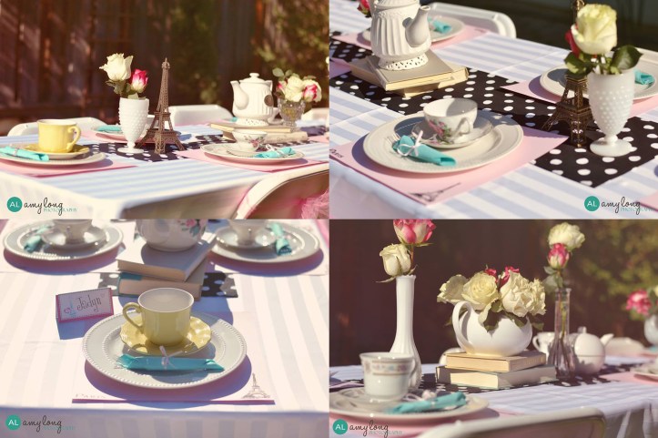 Parisian tea party table decor