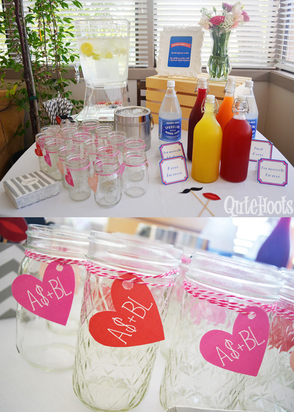bridal shower beverage bar