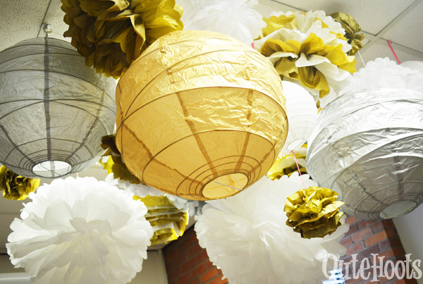 lantern and pom pom cluster