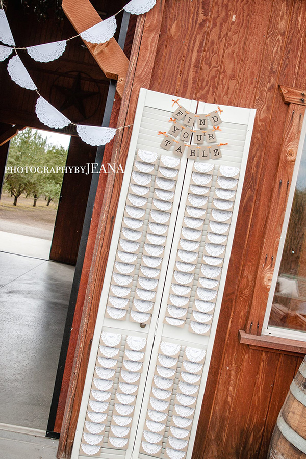 escort cards louvered door