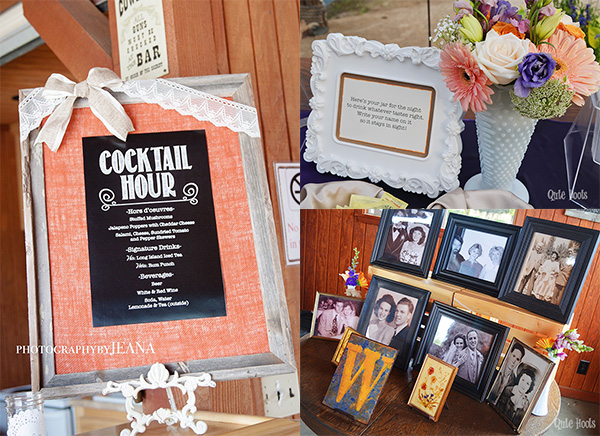 cocktail hour vintage wedding