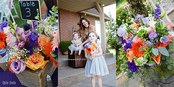 orange and purple wedding flowers