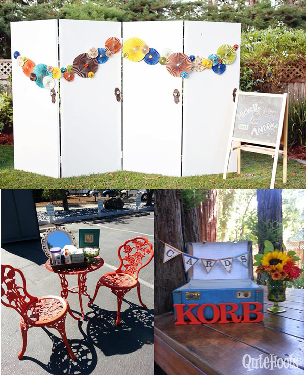 Photo area & chalk sign, resting area and card box!