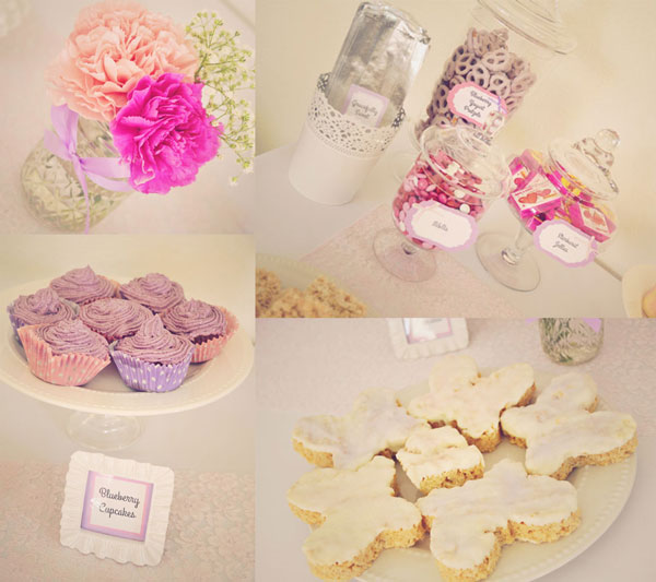 dessert table pretty pink and purple baby shower