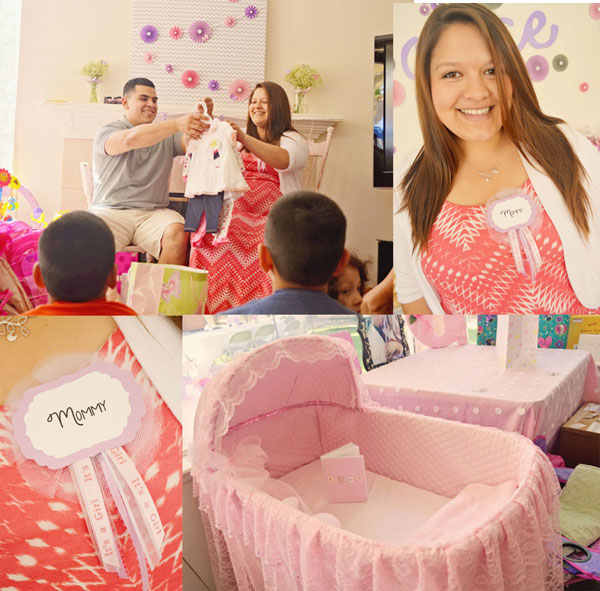 gifts pretty pink and purple baby shower