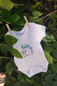 woodland tribal onesie baby bear