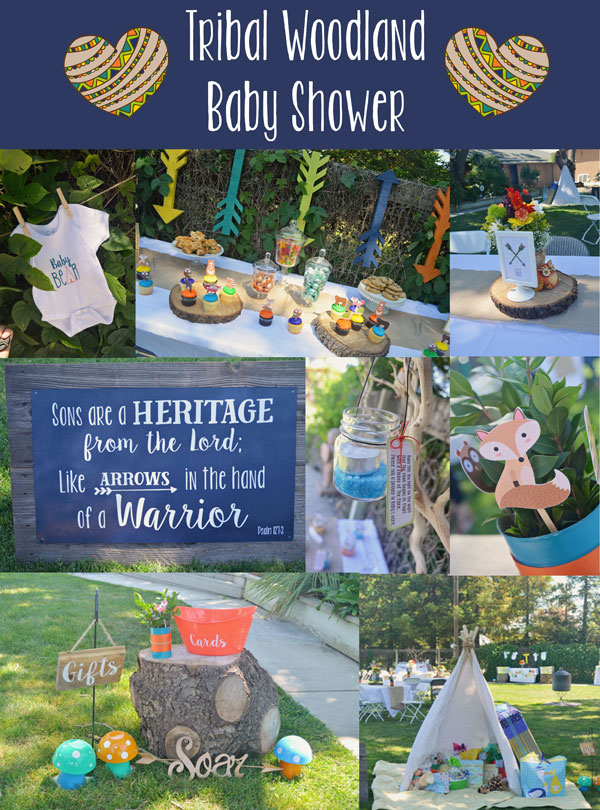 tribal woodland baby shower
