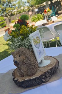 tribal woodland baby shower table decor