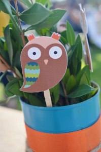 tribal woodland baby shower table decor