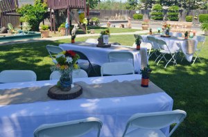 tribal woodland baby shower table decor