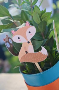 tribal woodland baby shower table decor